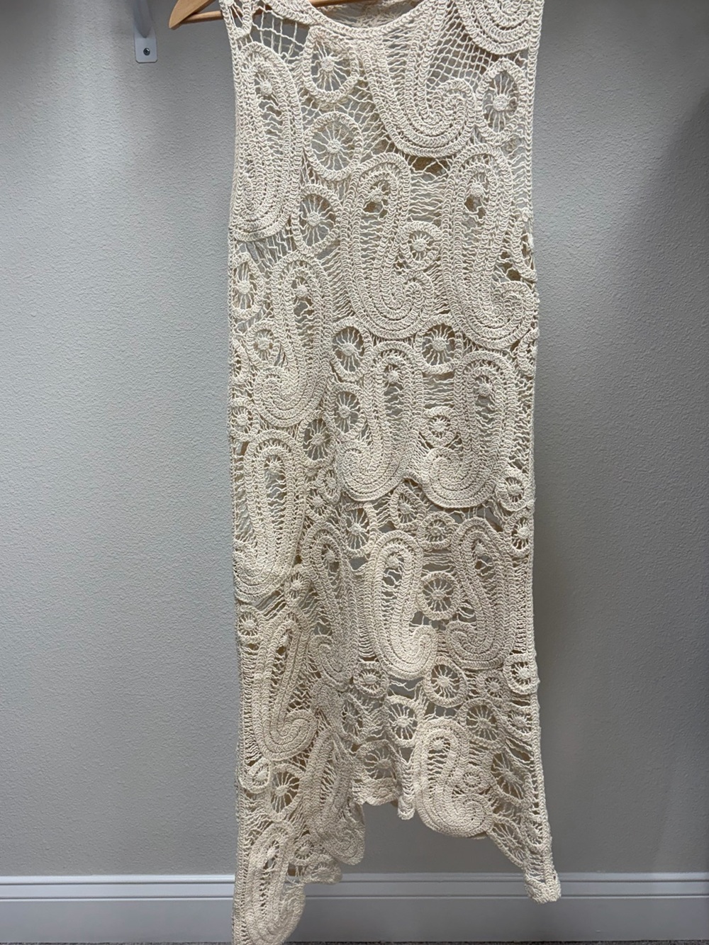 Zara Cream Crochet Dress with slip dress included